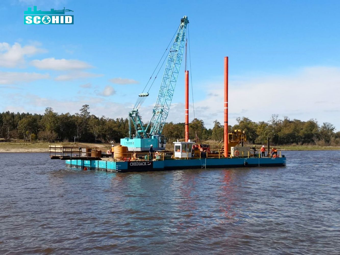 Novas marcas SCO HID Marine Crane Floating Barge Hot Sale no Uruguai