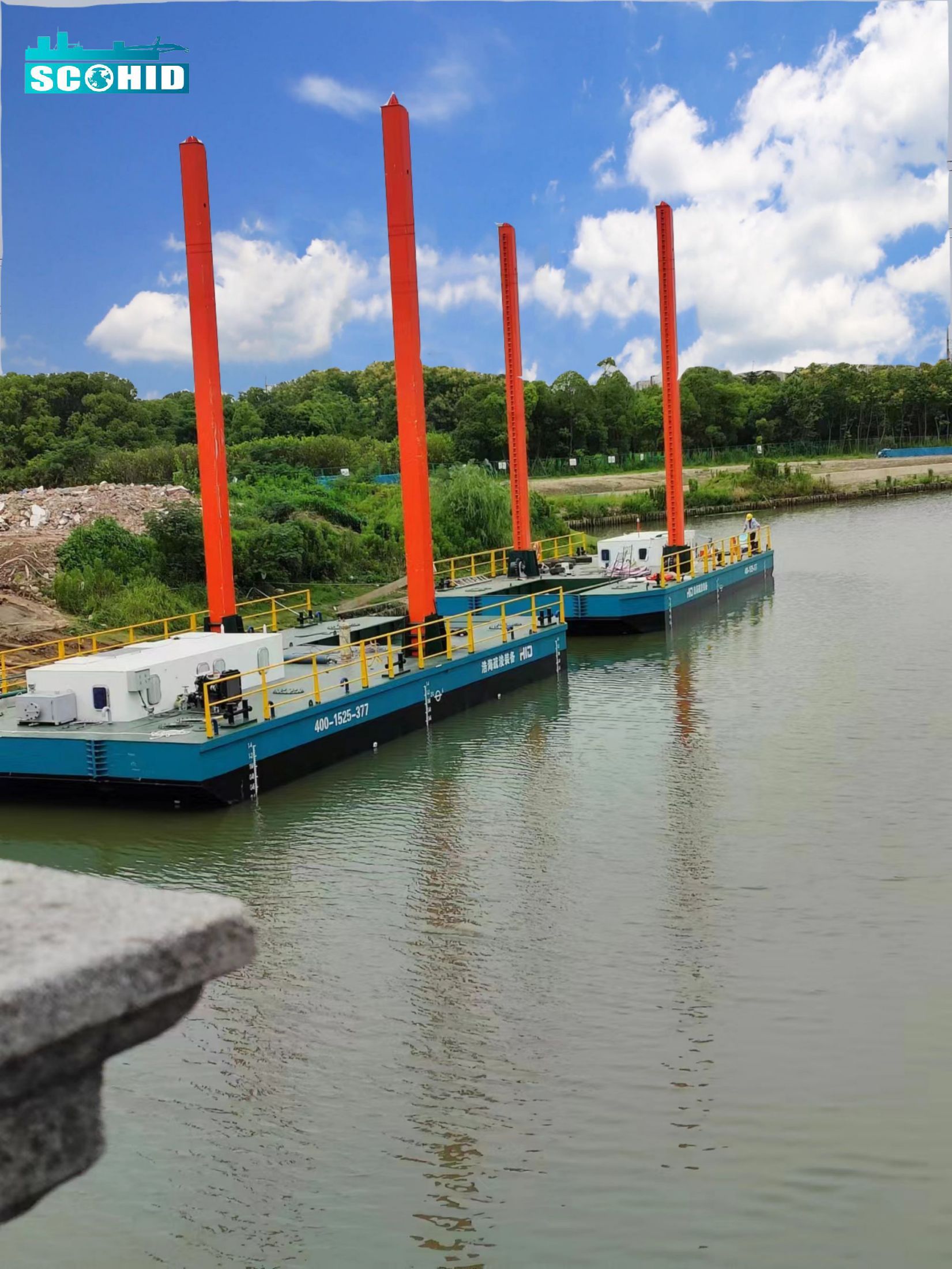 Barcaças de plataforma de carga logística estável de transporte logístico de carga desmontável com lanças telescópicas