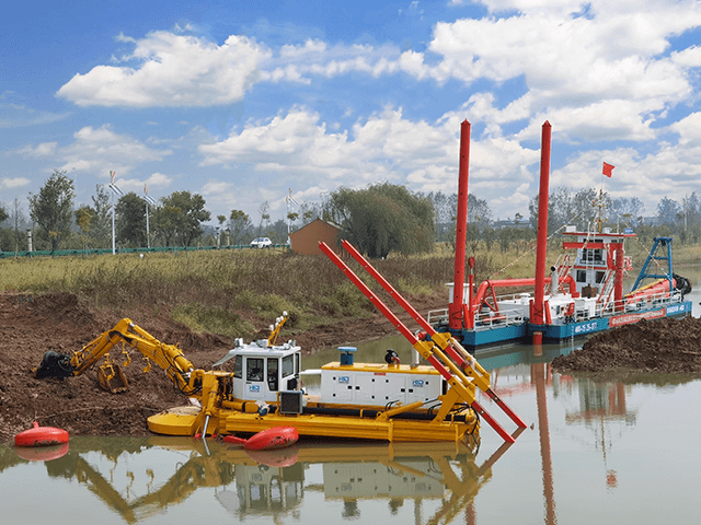 Draga multifuncional anfíbia com motor diesel totalmente hidráulico para venda