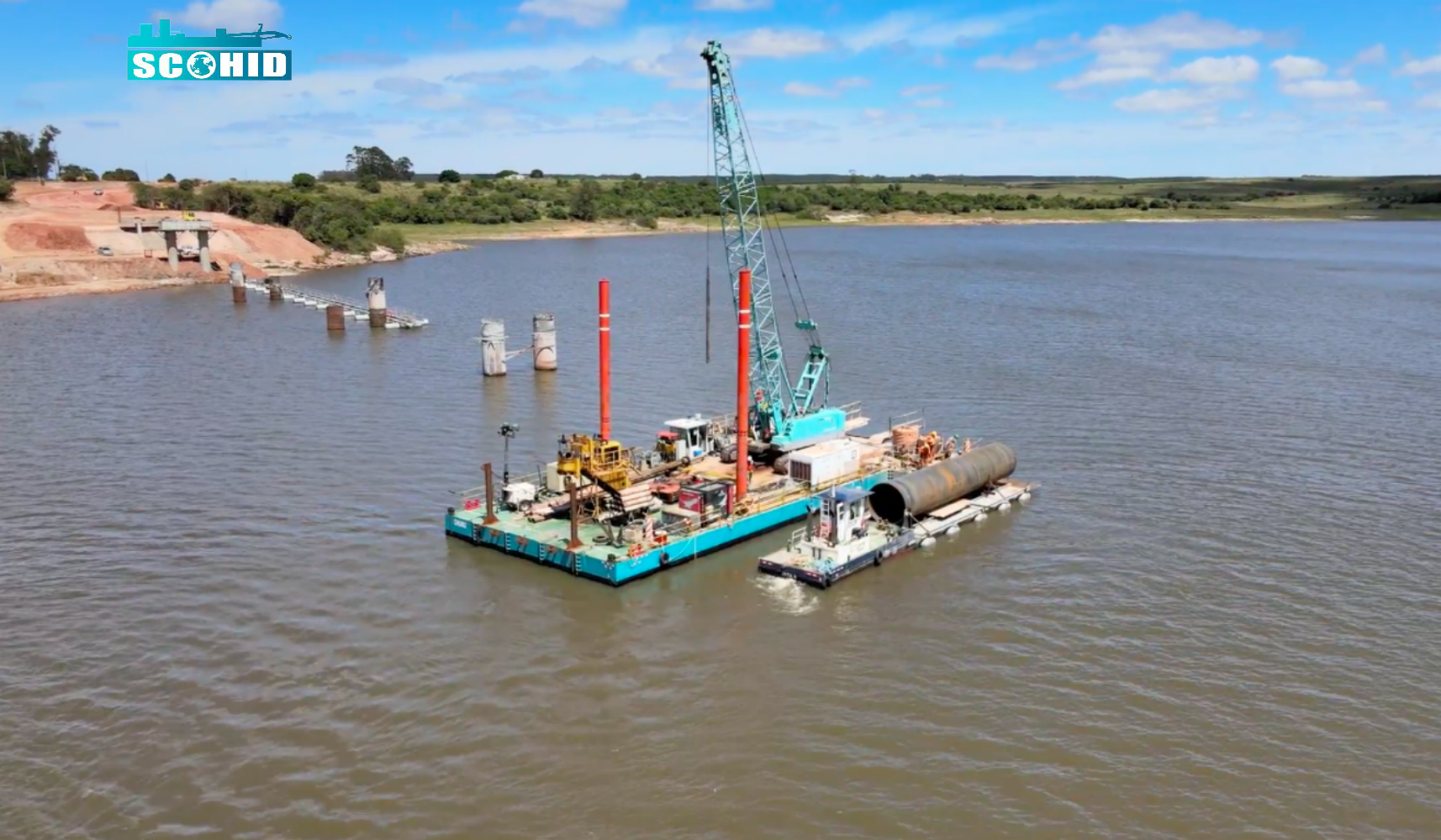 Novas marcas SCO HID Marine Crane Floating Barge Hot Sale no Uruguai