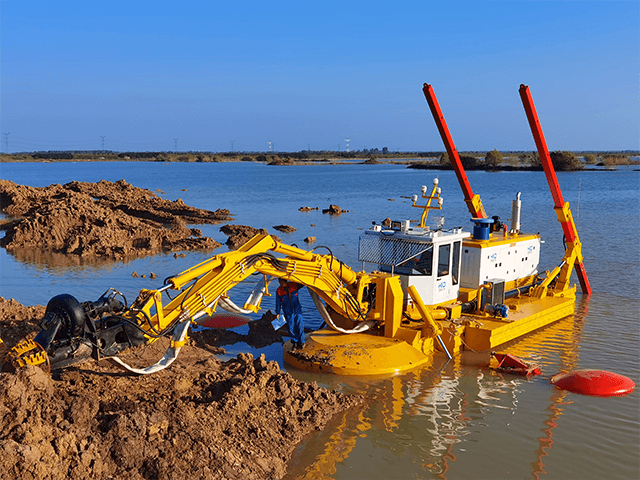 Draga multifuncional anfíbia com motor diesel totalmente hidráulico para venda