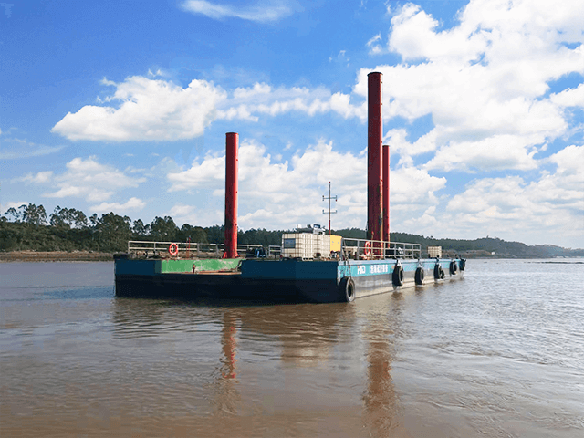 Barcaça Modular para Draga Retroescavadeira Escavadeira