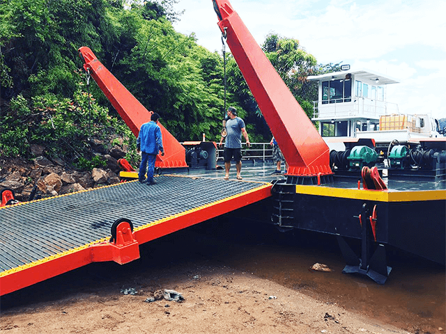 Barcaça de plataforma de aço/ barcaça de transporte de fundo plano Barcaça de carga de transporte marítimo